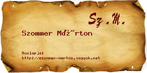 Szommer Márton névjegykártya