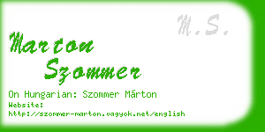marton szommer business card