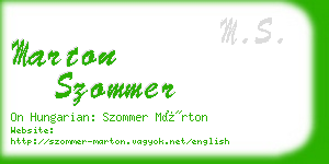 marton szommer business card